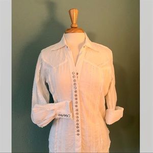 Scully Lace Pearl Snap Western Shirt
